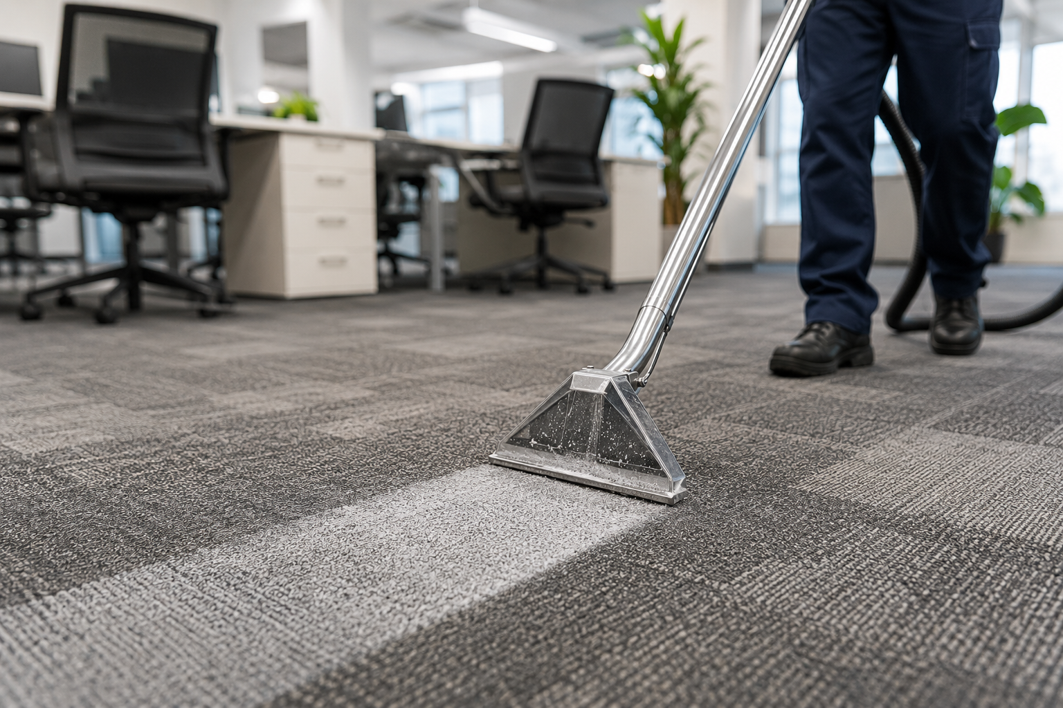 Commercial carpet cleaning service in Orlando office building